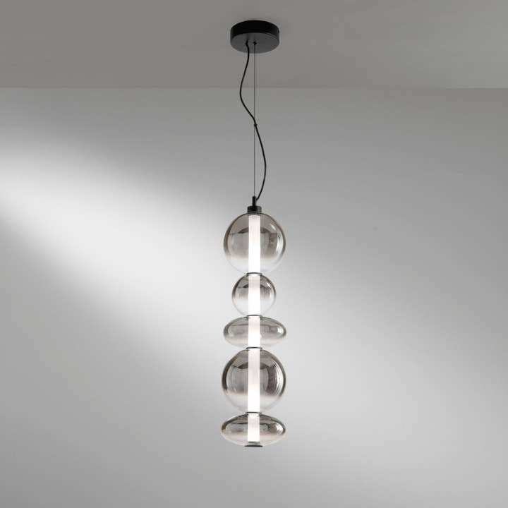 Gruppo F.T - Wholesale Chandelier/Hanging Light - KEMET LED suspension in metal with smoked glass diffusers6