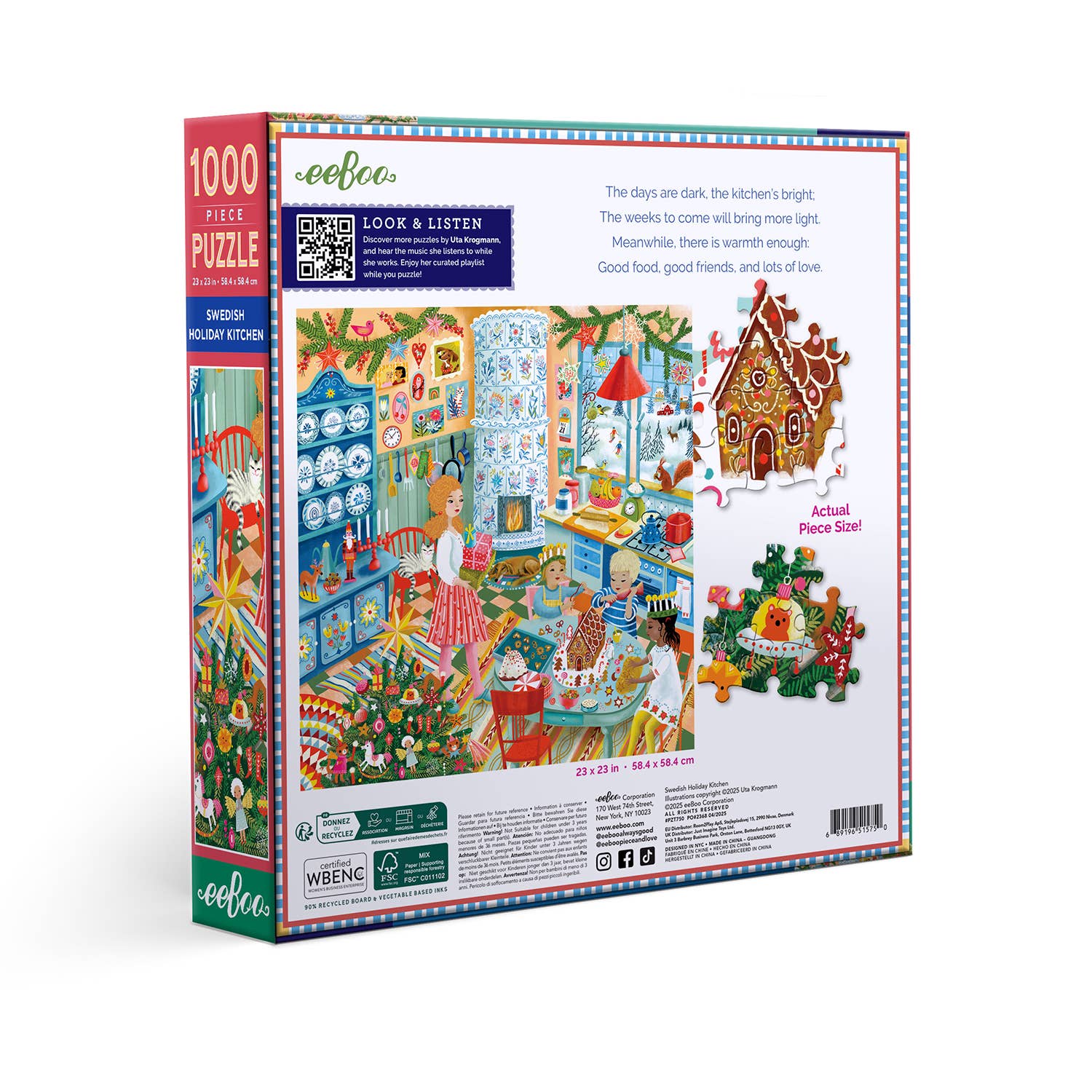 eeBoo - Wholesale Puzzle - Adult - Puzzle 1000 pcs - Swedish Holiday Kitchen5