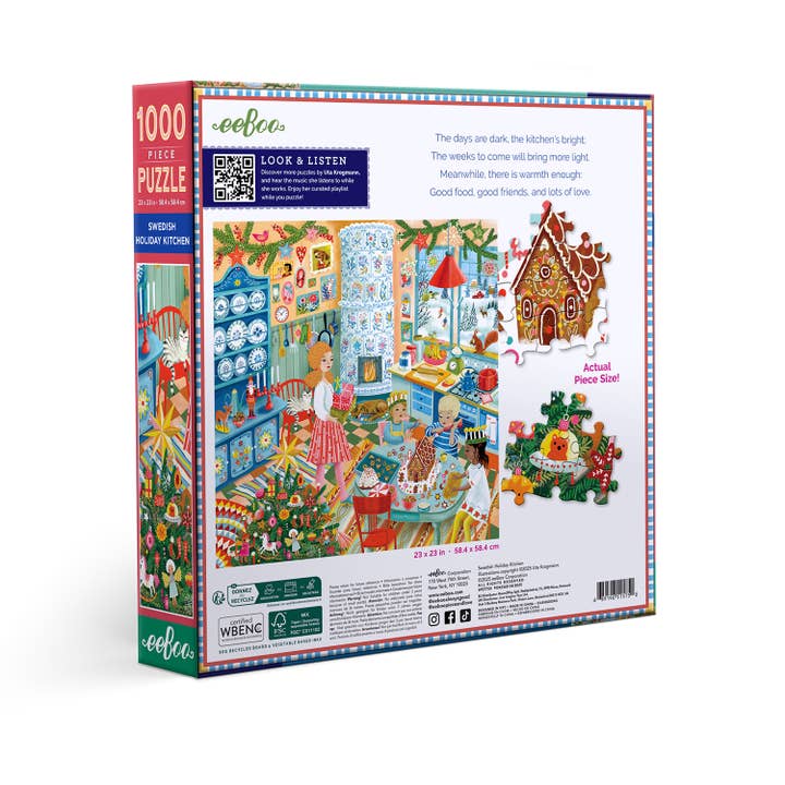 eeBoo - Wholesale Puzzle - Adult - Puzzle 1000 pcs - Swedish Holiday Kitchen5