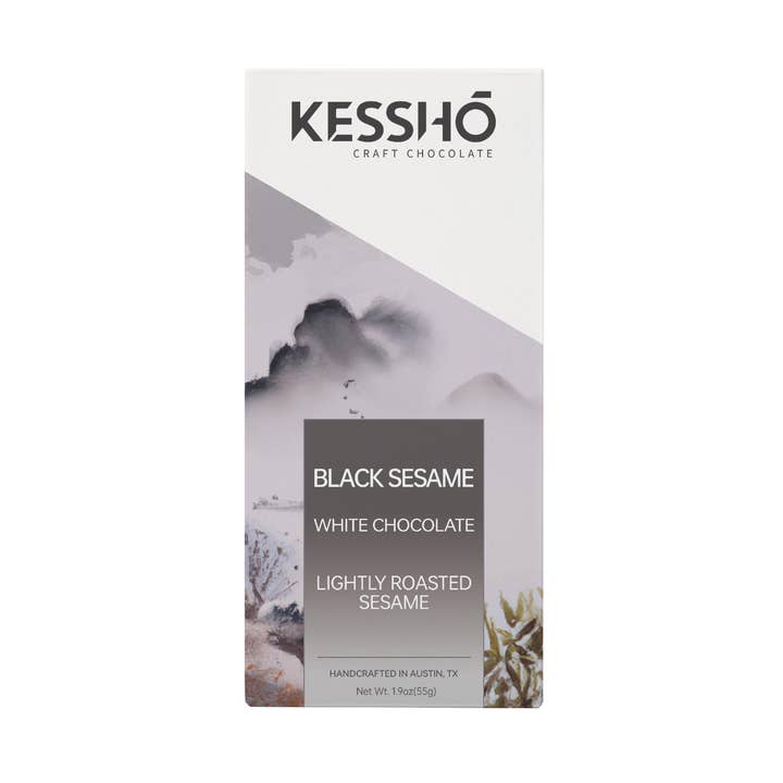 KESSHŌ Black Sesame White Chocolate Bar for wholesale by RITROVO
