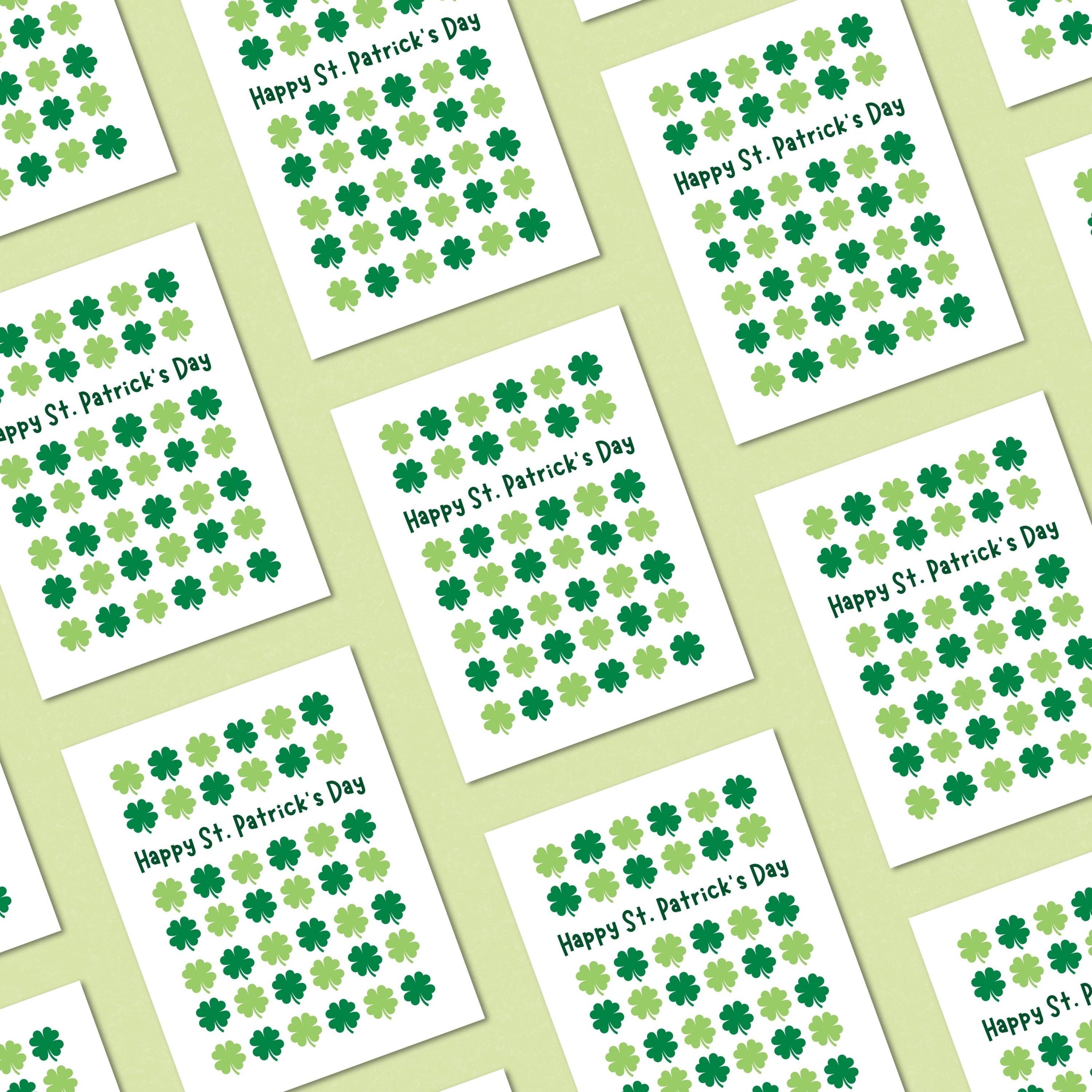 Feira Pop - Wholesale Season's Greetings Card - Happy St. Patrick's Day Clovers Card2