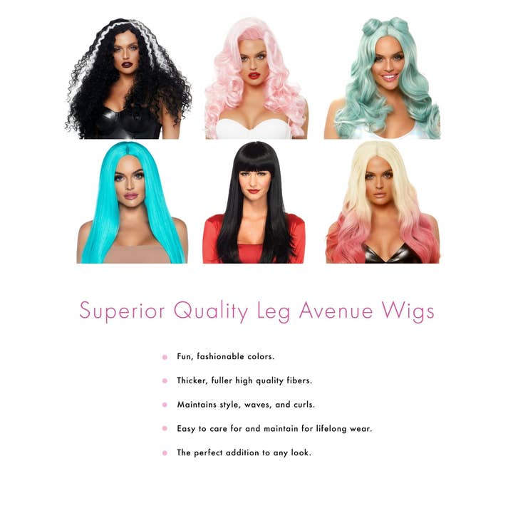 Black White 25" Two Tone Wig for wholesale on Faire