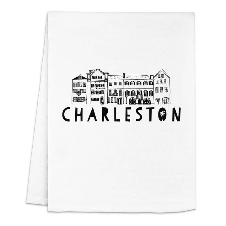 Charleston, SC Rainbow Row - Kitchen Towels for wholesale by Moonlight Makers
