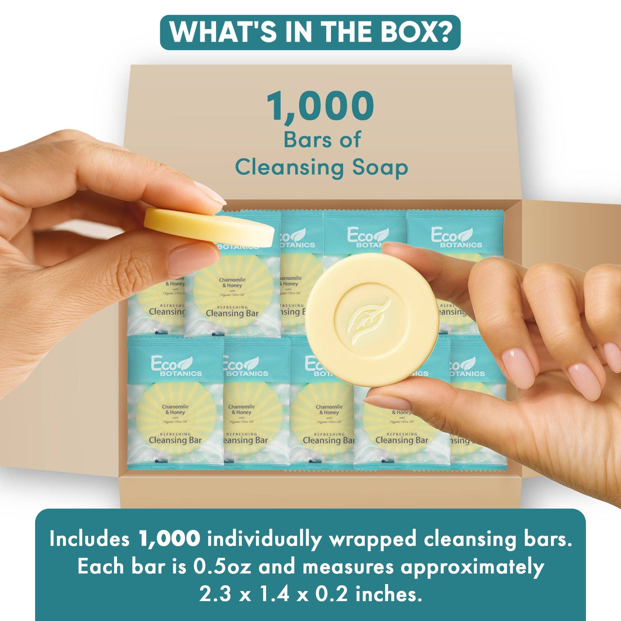 Diversified Hospitality Solutions - Wholesale Bar Soap - Eco Botanics Travel-Size Hotel Cleansing Bar Soap.5 oz (Case of 1000)2