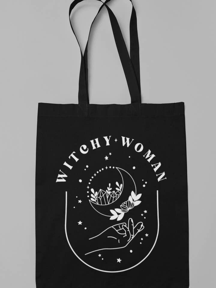 Gothic Boho Witchy Book Bag, Witchy Woman Hand for wholesale by Wickedly Divine Shop
