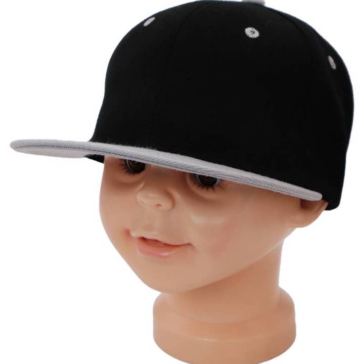 Cap Zone - Wholesale Baseball Cap - Kids - Kids Solid Twill Snap Back Flat Bill Cap3
