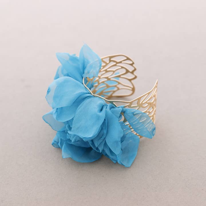 Sonata – wholesale Vävt/flätat armband – Justerbart armband med tygblommor10