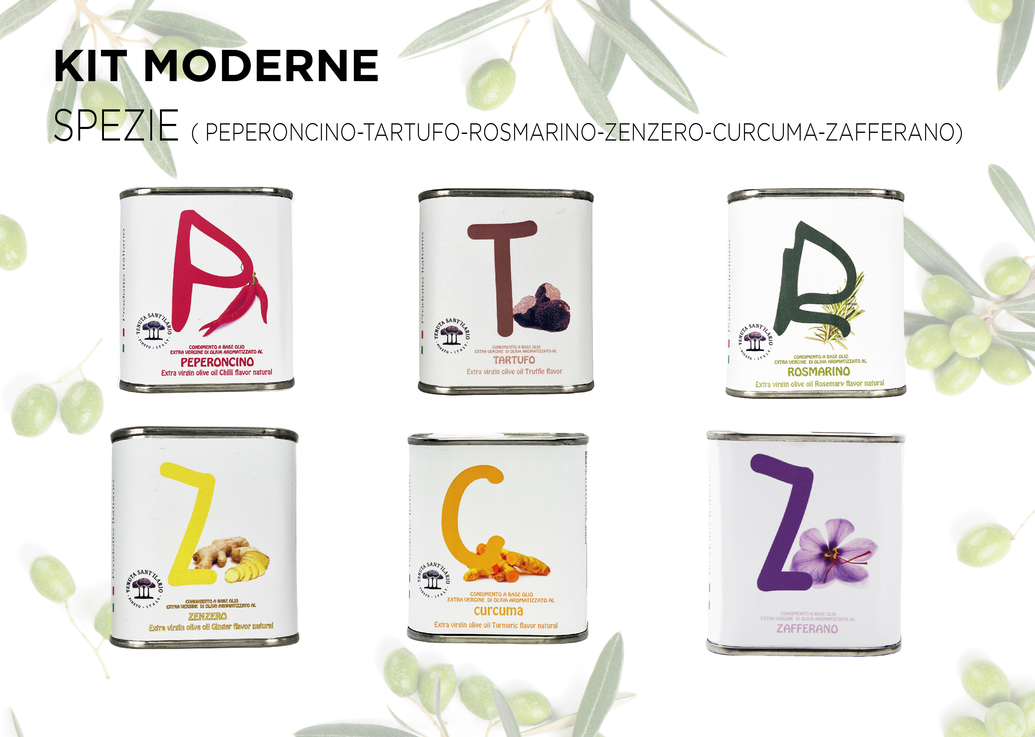 TENUTA SANT'ILARIO - Wholesale Olive Oil - OIL KIT 6 CANS 100ML FLAVORED1