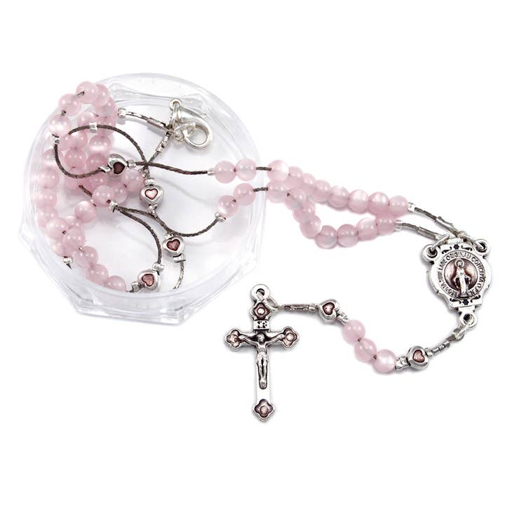 Rosa pärla pärlor radband halsband mirakulösa för wholesale av RM Trading