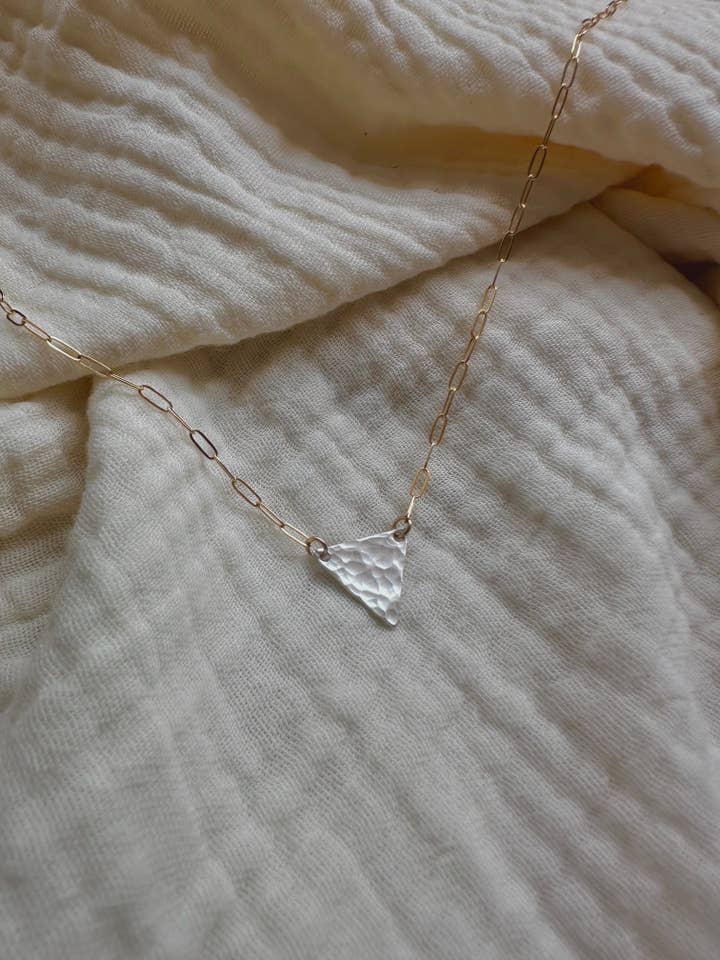 Hammered Triangle Necklace for wholesale by Made by Adelaide