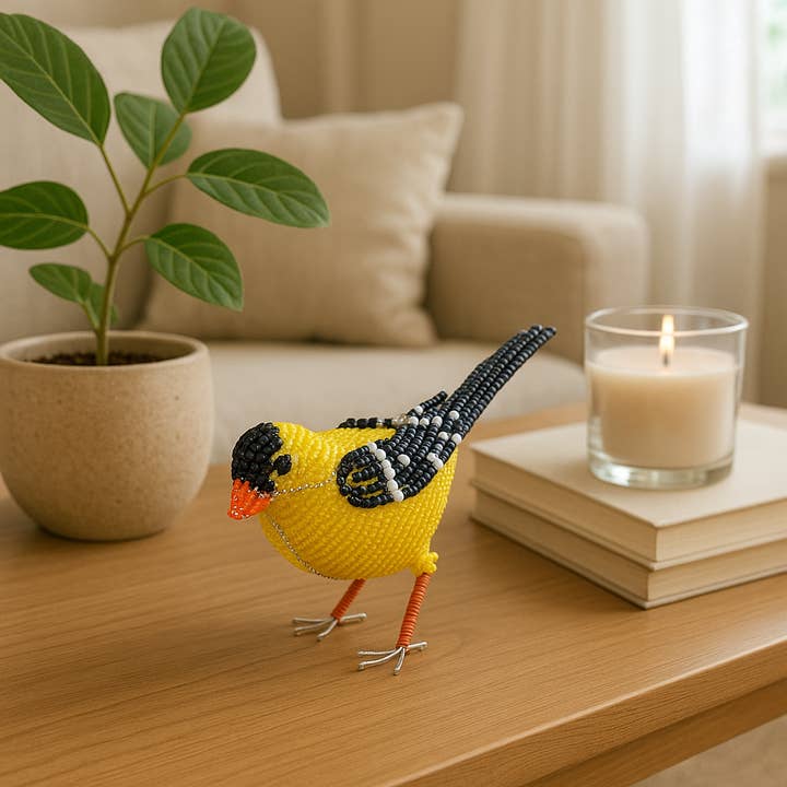 Beadworx By Extol Accessories Ltd. - Wholesale Decorative Figurine - Gold Finch Set of 24