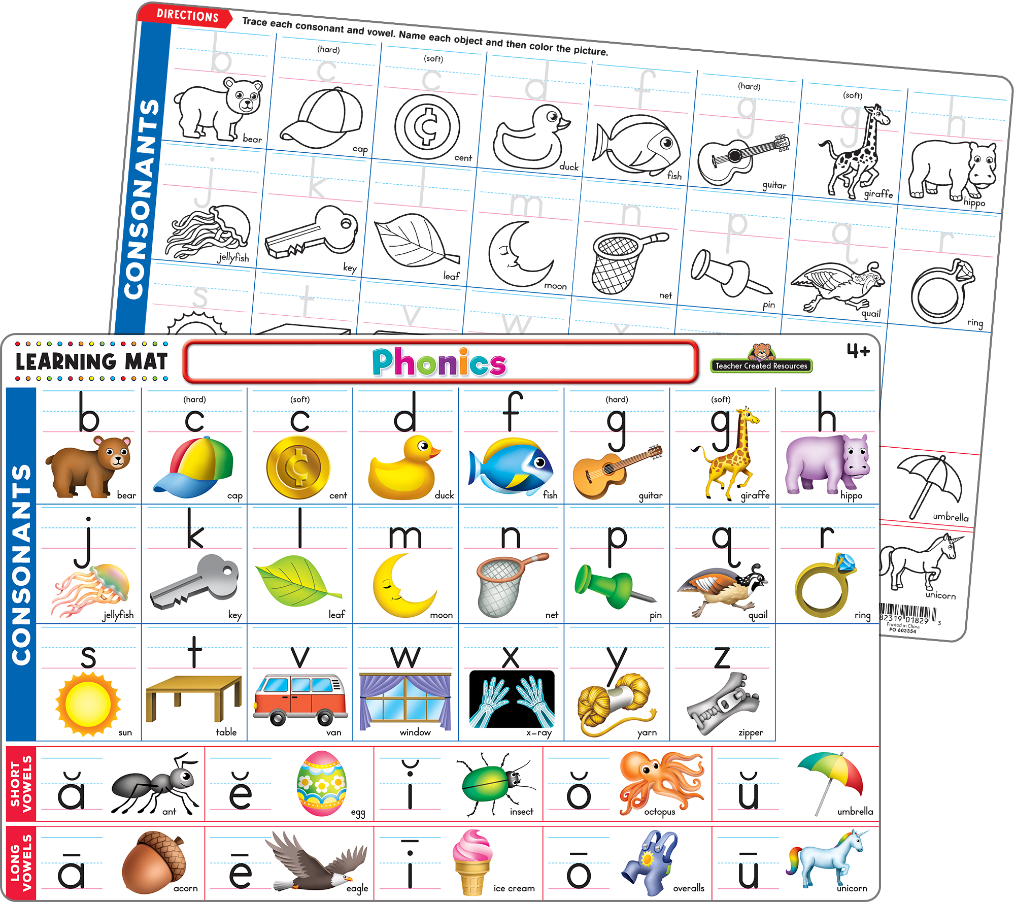 Teacher Created Resources - Wholesale Learning Cards - Kids & Baby - Phonics Learning Mat0