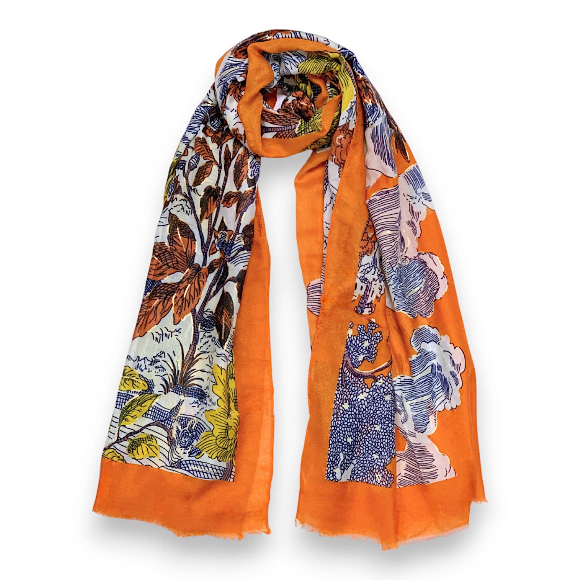 Lili Scarves (US Duty Free) – wholesale Scarf – Women's – Nature Art Print Scarf0