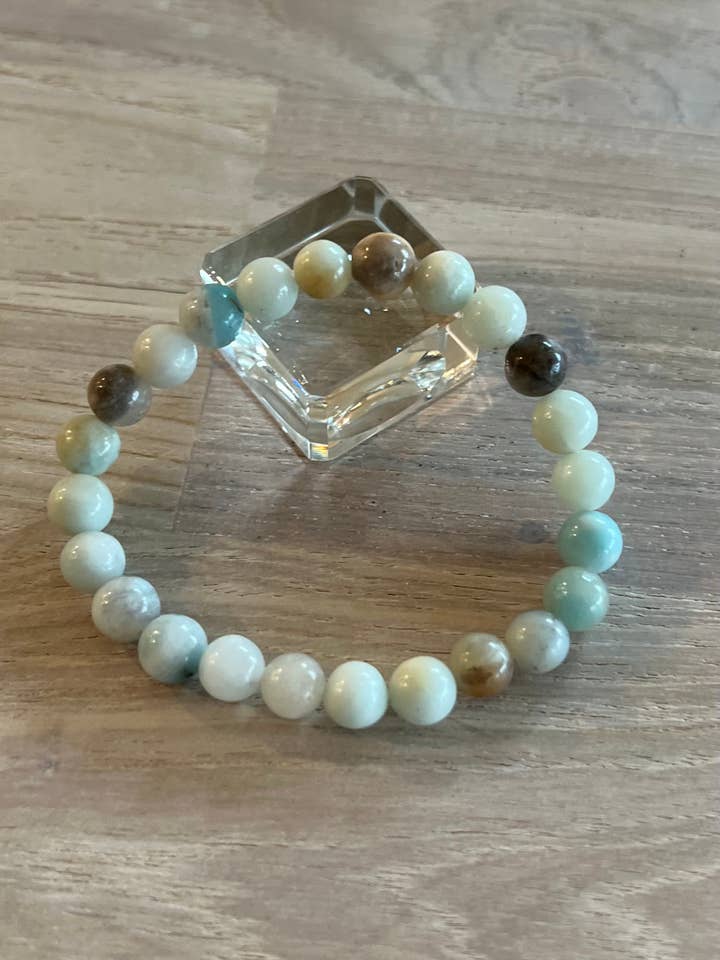 Regenbogen-Amazonit-Stretch-Armband, 8 mm für den Großhandel von Luna Rae