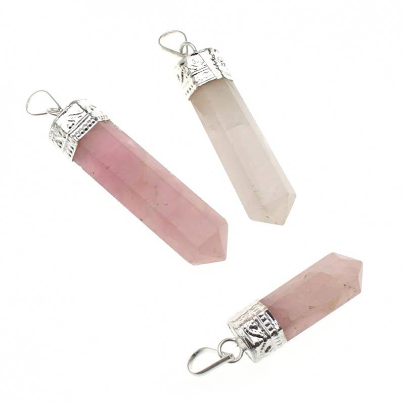 UniArt - Vente Breloques/médailles personnalisées - Pendentif en pointe de quartz naturel à 6 facettes7