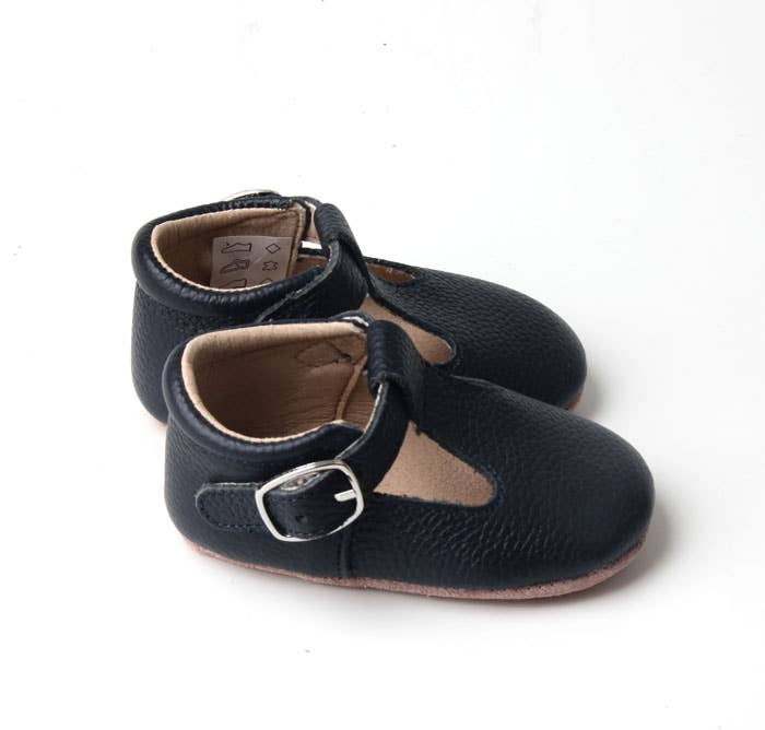 Babyboo Paris – wholesale Sandaler - Baby – Mörkblå läder-salomésandaler med mjuka sulor1