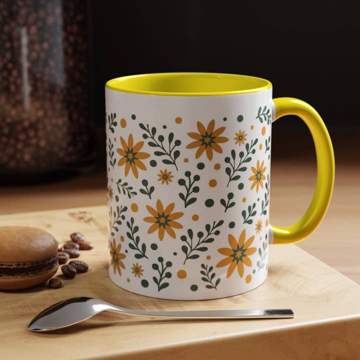 Design floral n°3 - Tasse pour la vente par Sardines Studio