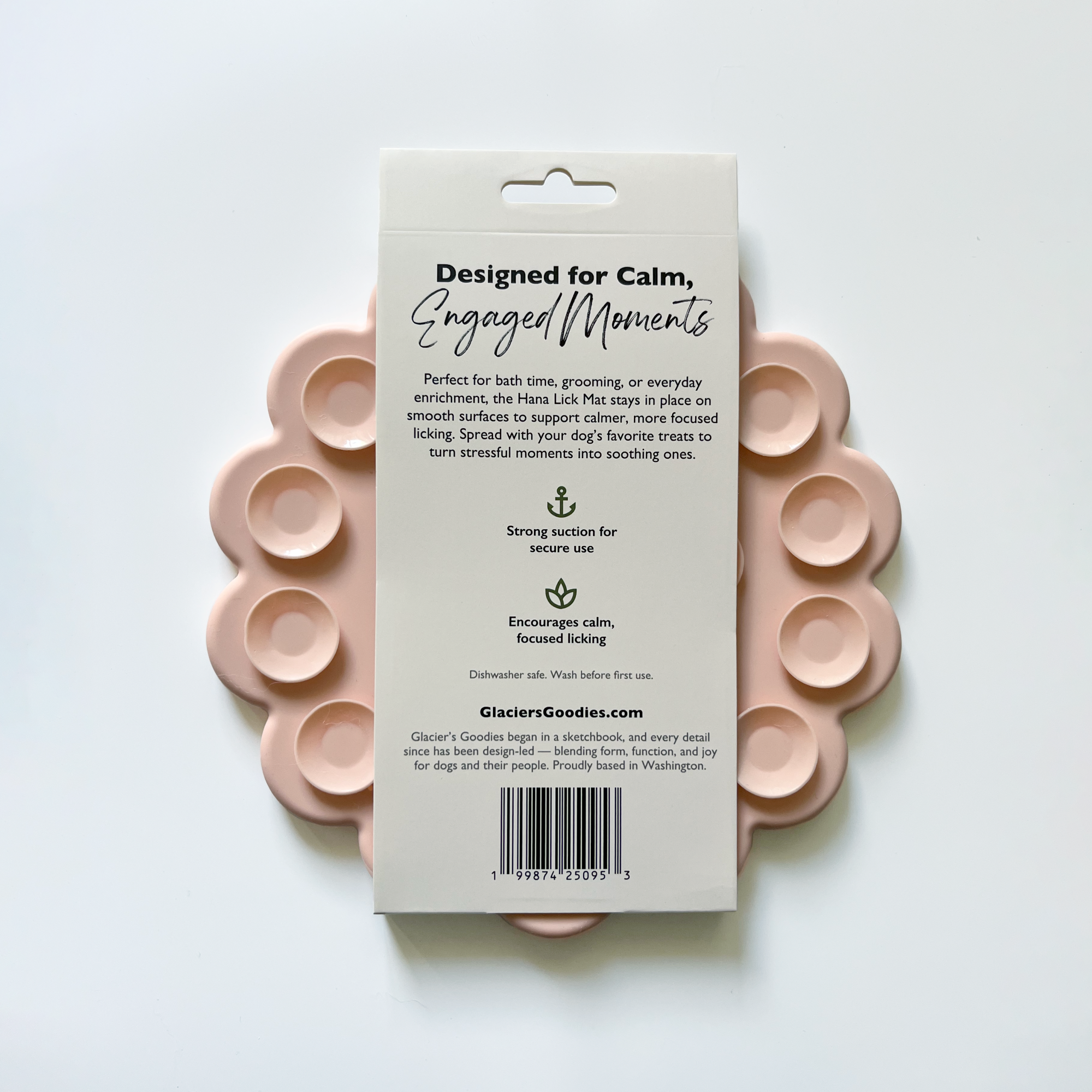 Glacier's Goodies - Wholesale Pet Food Mat - Dog - Hana Lick Mat – Floral Enrichment Mat (8”) – Pink1