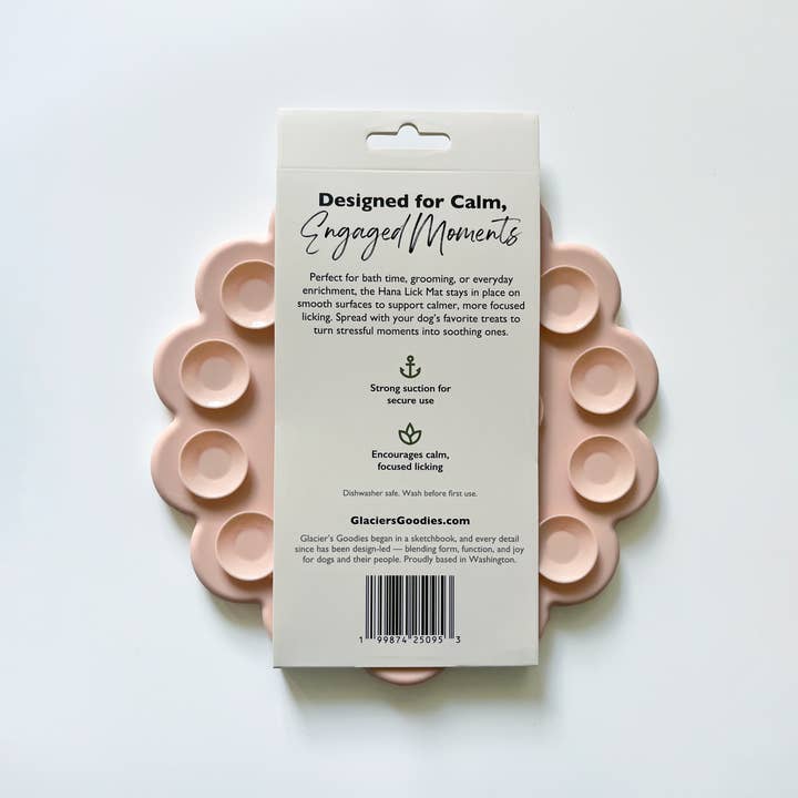 Glacier's Goodies - Wholesale Pet Food Mat - Dog - Hana Lick Mat – Floral Enrichment Mat (8”) – Pink1