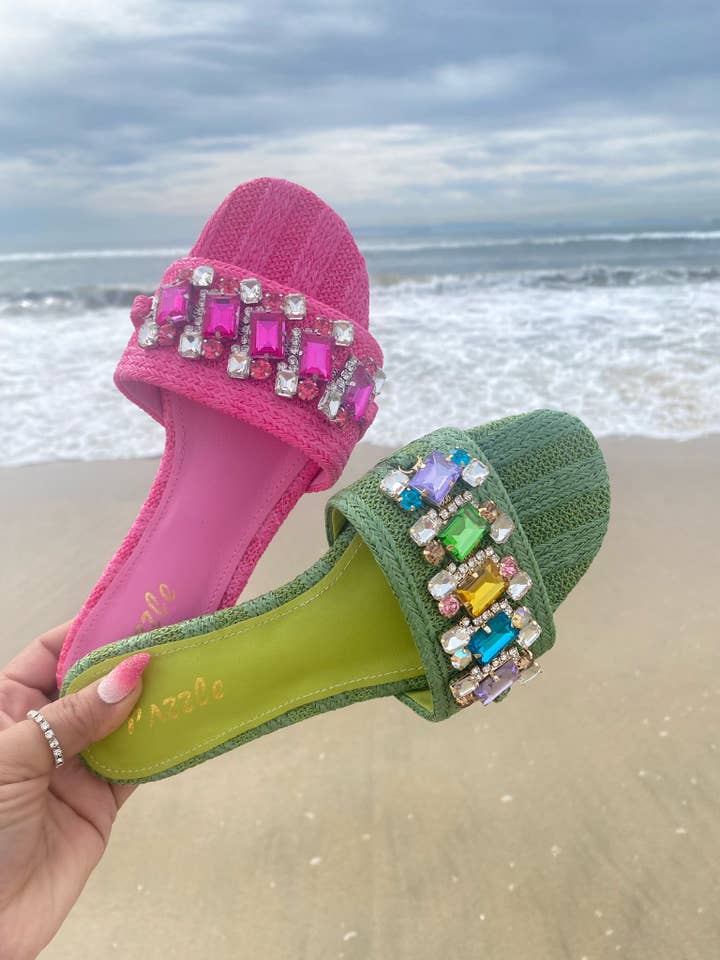Pazzle - Wholesale Sandals - Women's - STEPPY-01 Women's Flat Embellished Summer Sandal