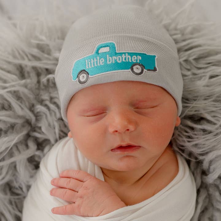 LITTLE BROTHER TRUCK Newborn Boy Hospital Hat for wholesale by www.ilybean.com