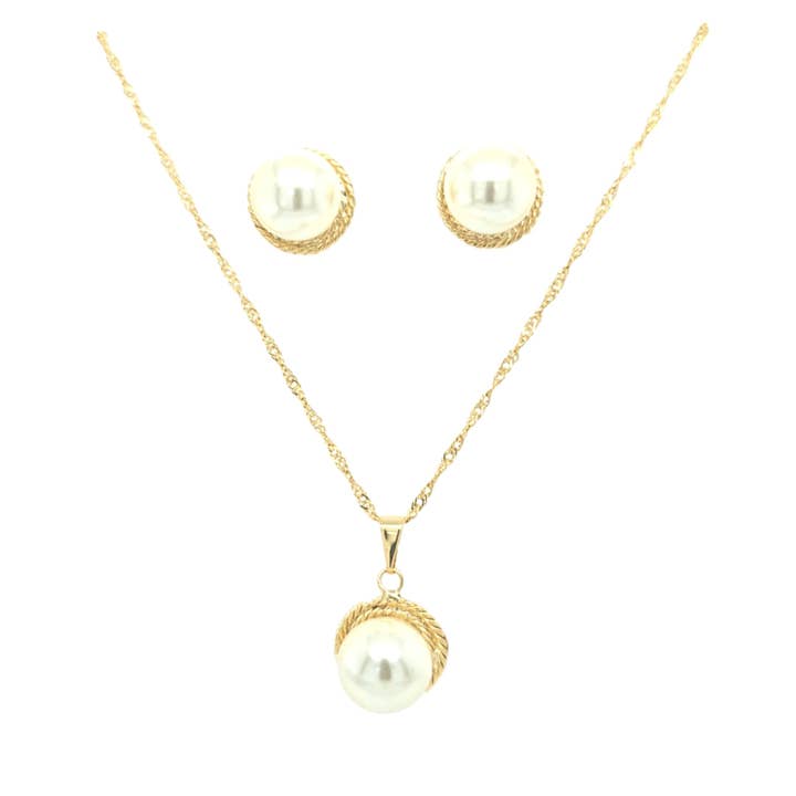 Pärlsimulerad uppsättning för wholesale av Lacosta Jewelry Corp