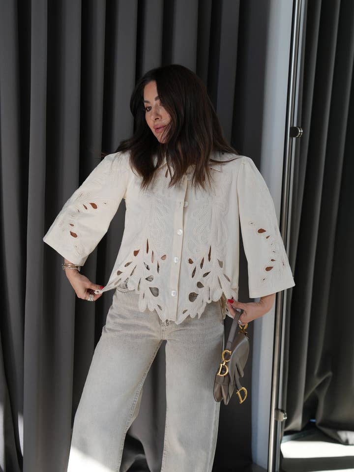 miglo - Wholesale Button Down Shirt - Women's - Embroidered Cotton Shirt – Wholesale Pack