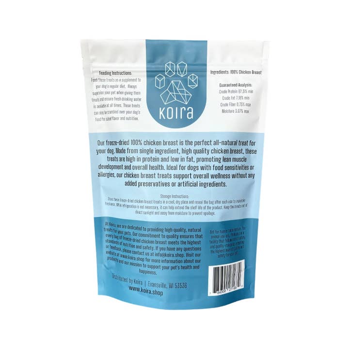 Koira - Wholesale Pet Treats - Dog - Freeze- Dried Chicken Breast Dog Treats