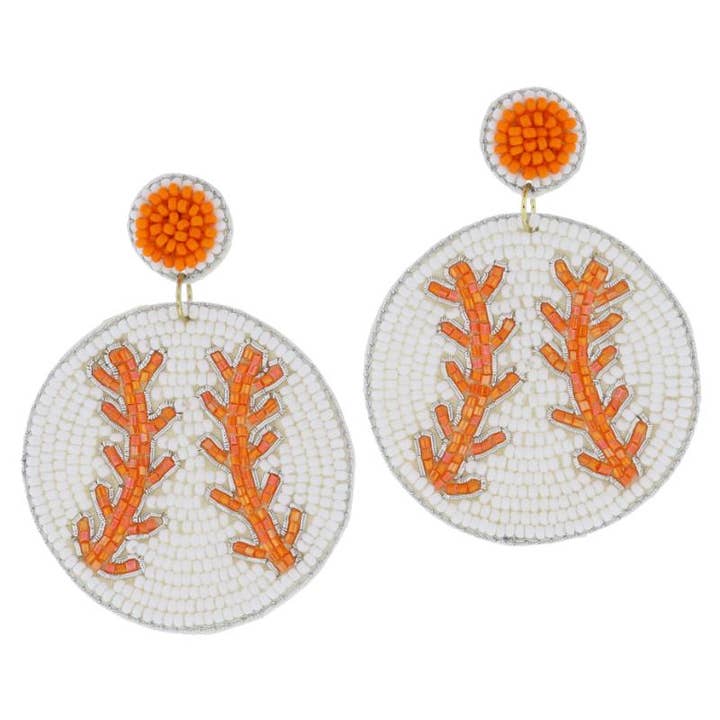 Beaded Rounder Baseball Earrings Beaded Rounder Baseball Earrings