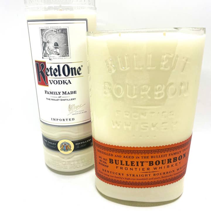 Feather and Flame Candle Co. - Wholesale Pot/gevulde kaars - Liqour fles kaarsen0