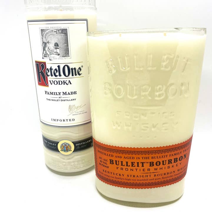 Feather and Flame Candle Co. - Wholesale Jar/Filled Candle - Liqour Bottle Candles