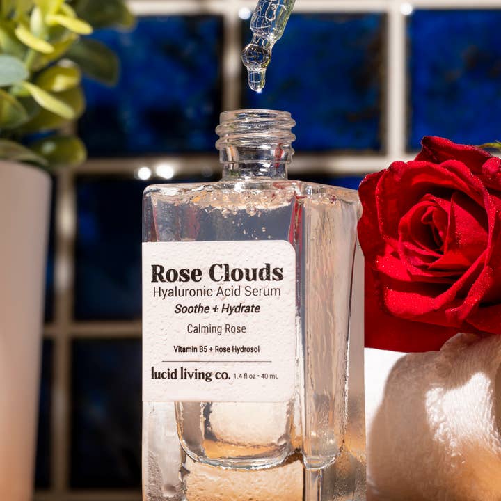 Lucid Living Co. - Wholesale Facial Serum/Concentrate - Rose Clouds Hyaluronic Acid Face Serum - w/ Rose Hydrosol1