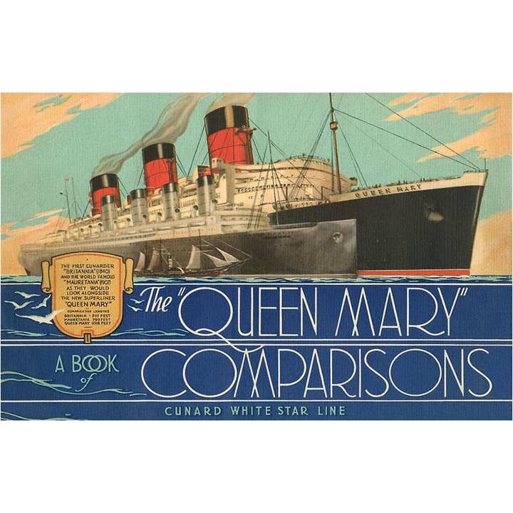 Postcard SS-59 Queen Mary Book of Comparisons for wholesale by Found Image Press