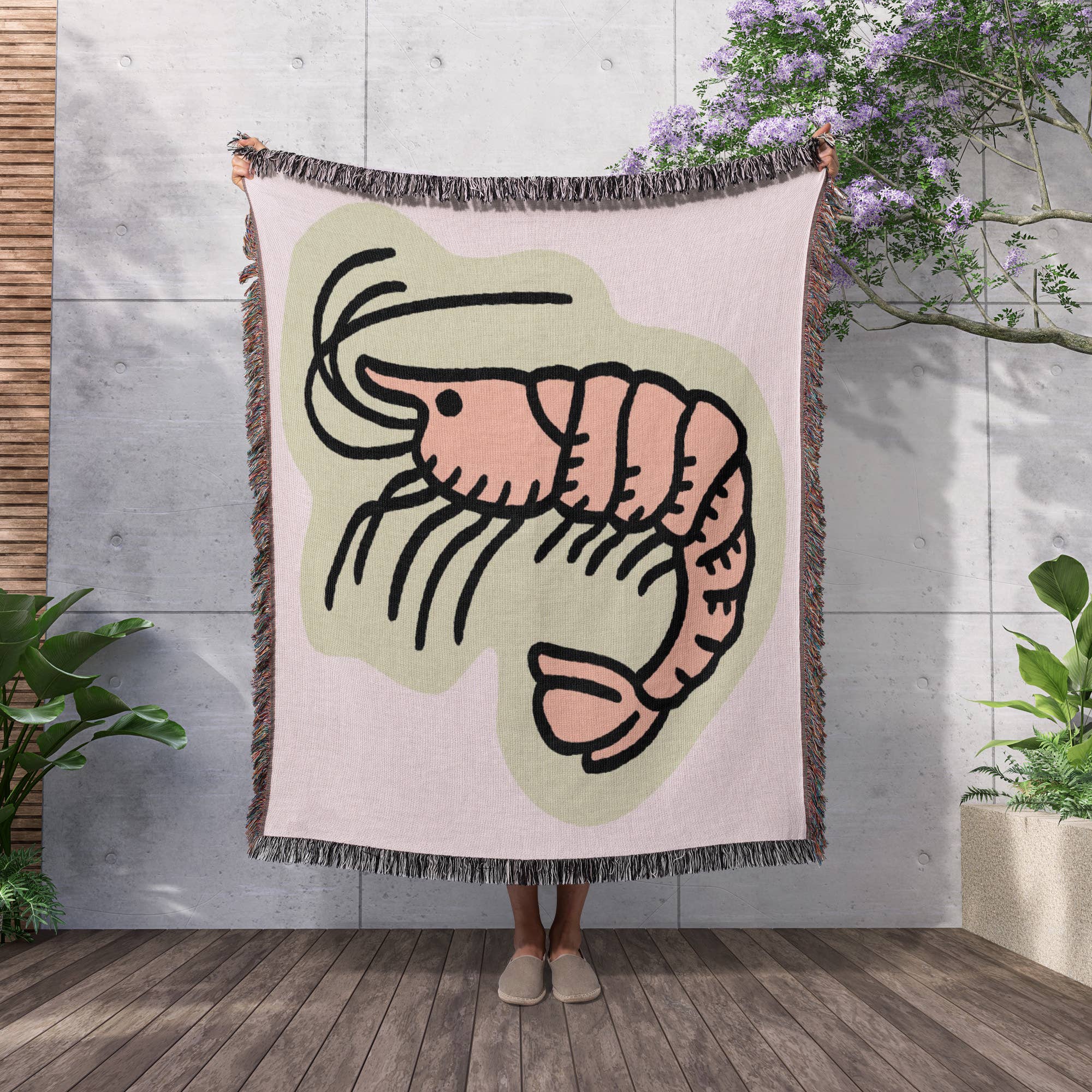 3dRose - Wholesale Throw Blanket - 3dRose, Baby Pink Shrimp, Blanket2