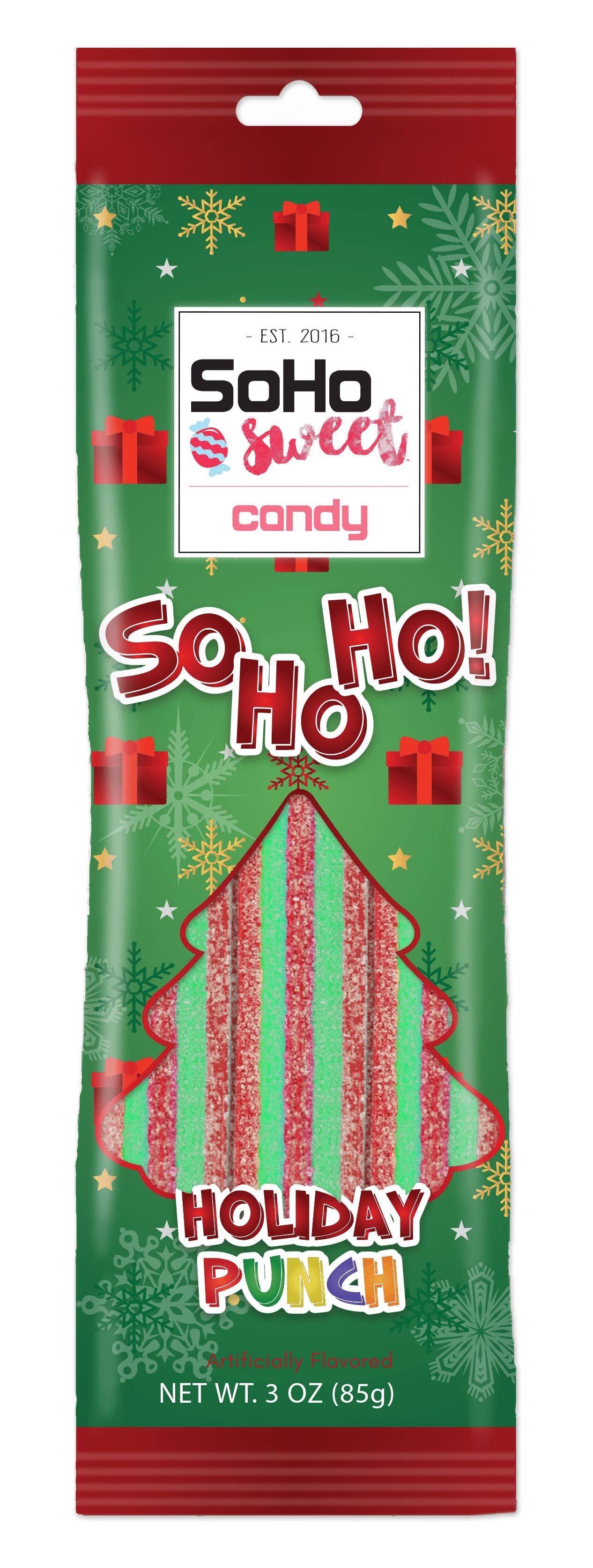 Galil Brands - Wholesale Gummy - SoHo Christmas Belts | Holiday Punch | 3 oz