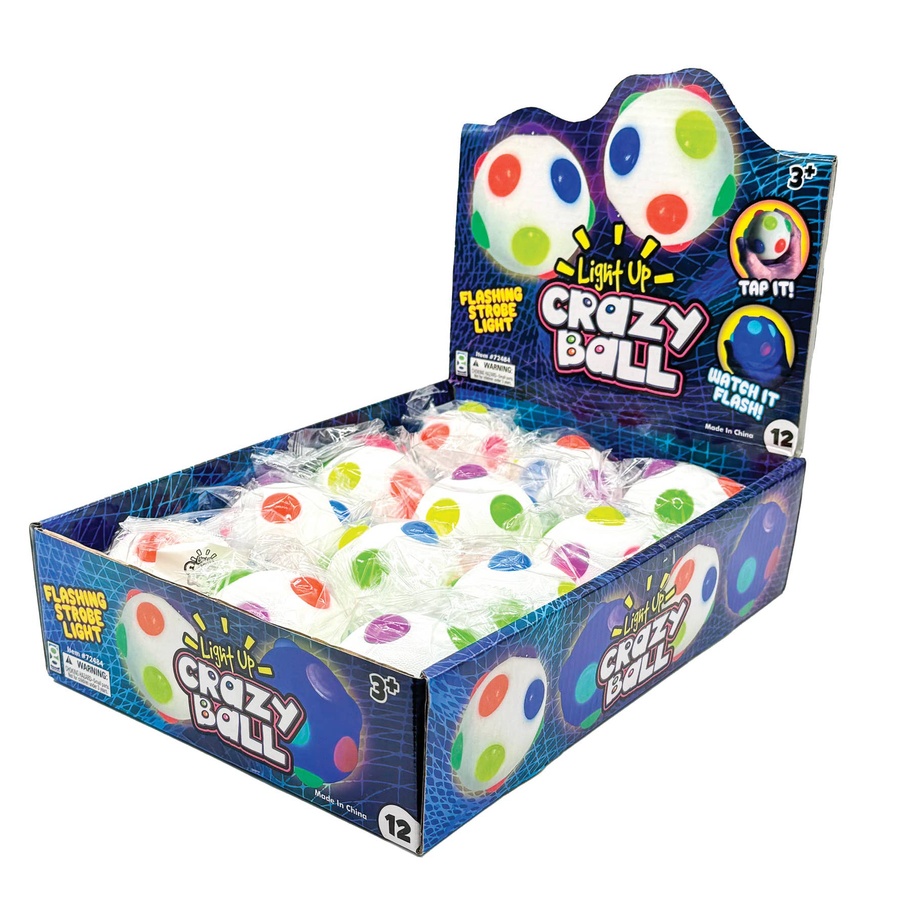 Geddes - Wholesale Light-Up Toy - Kids & Baby - LIGHT UP CRAZY BALL 12/DSP1