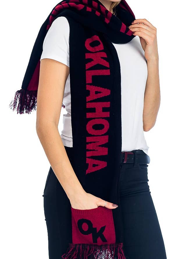 Oklahoma Winterschal mit Kapuze und Fransen und Taschen für den Großhandel von Cap Zone