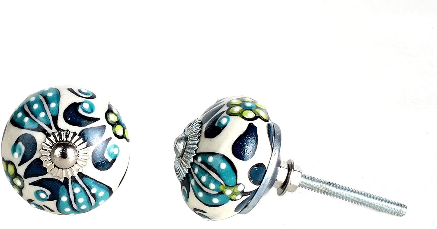 Perilla Home - Wholesale Knob/Pull - Set of 12 Garden green ceramic knobs10