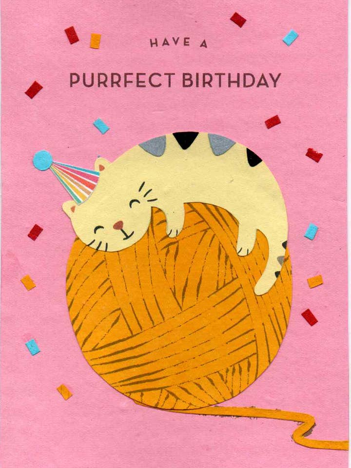 Håndlavet killingefødselsdagskort fra genbrugspapirer for engroshandel hos Cards from Africa