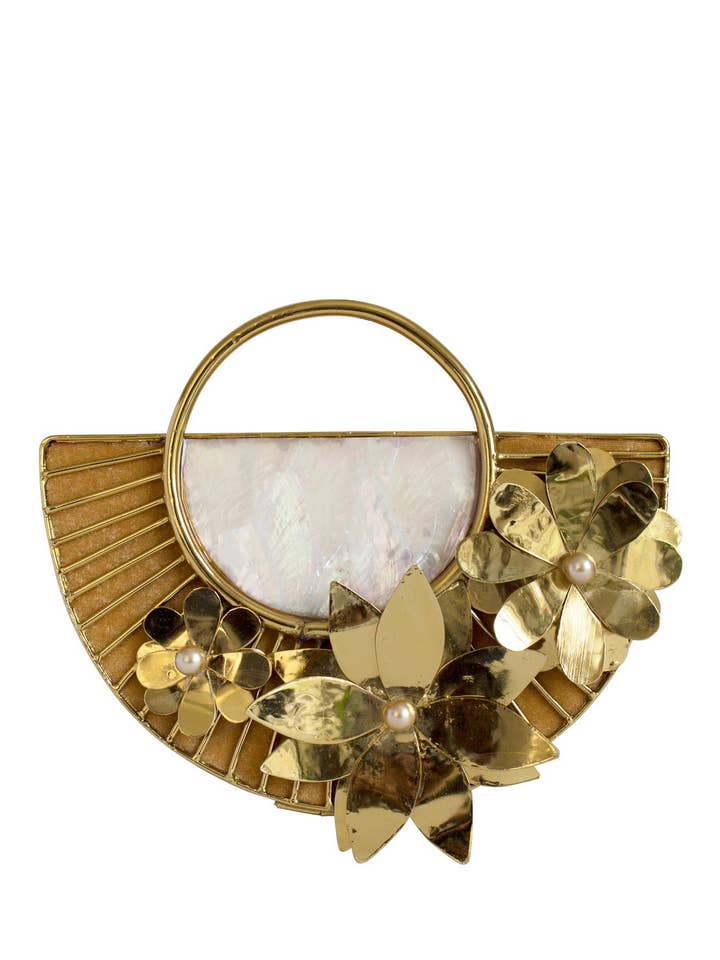 Half Moon Floral Clutch for wholesale by Equal Hands