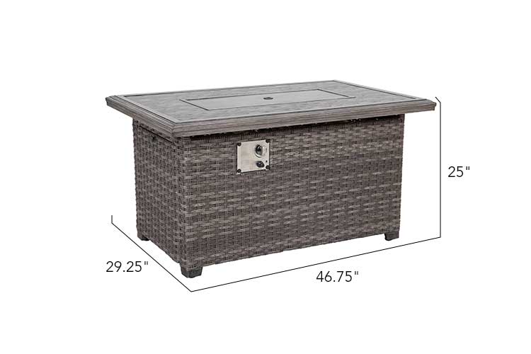 Grey Tenaya 4-Piece Firepit Set with Swivel Rocking Chairs for wholesale on Faire5