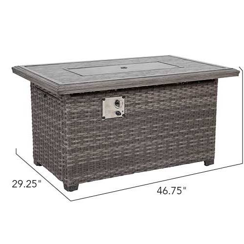 Grey Tenaya 4-Piece Firepit Set with Swivel Rocking Chairs for wholesale on Faire5