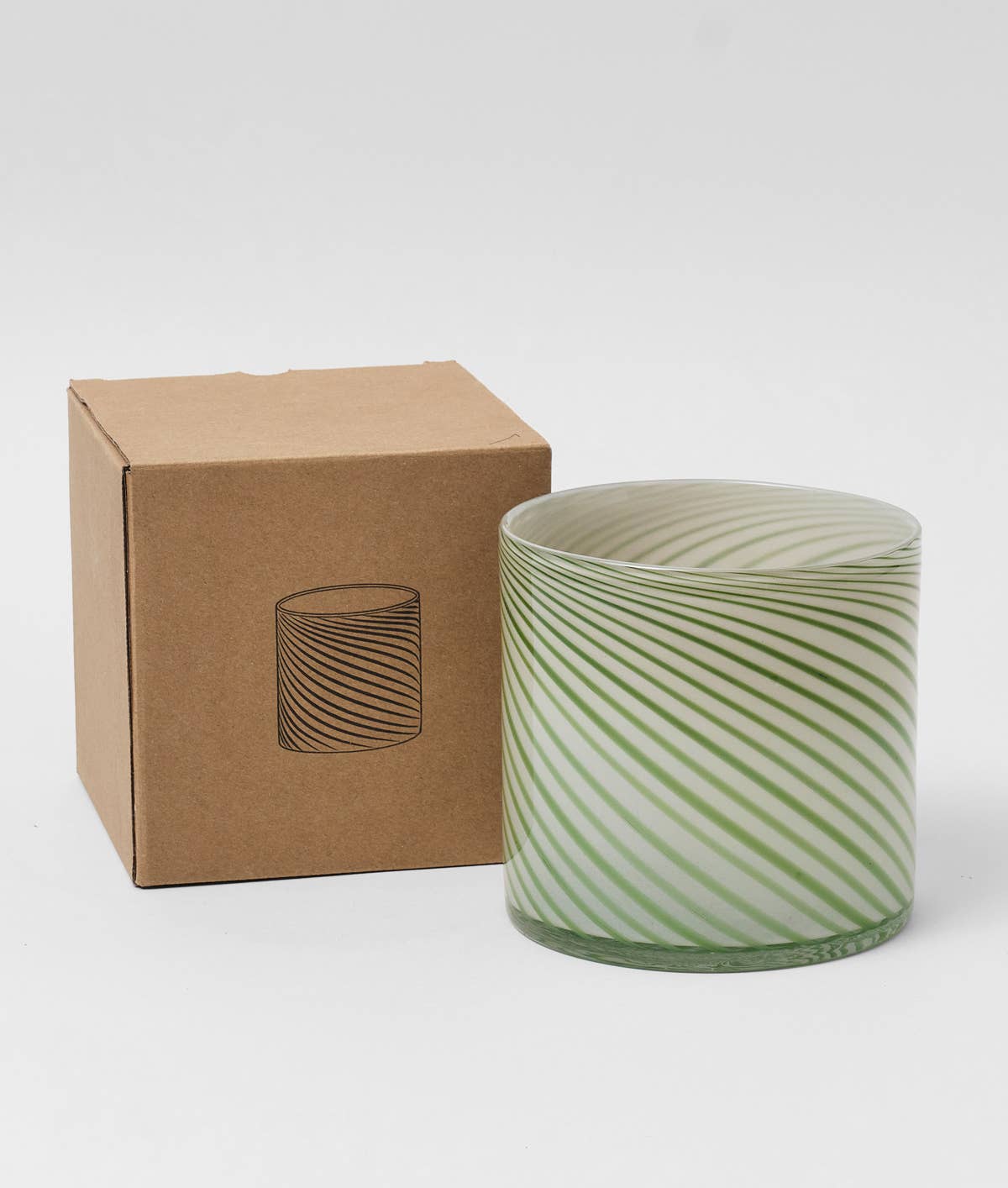 Wrap (US duties paid) - Wholesale Plant Pot - Large Spiral Glass Planter - Green1