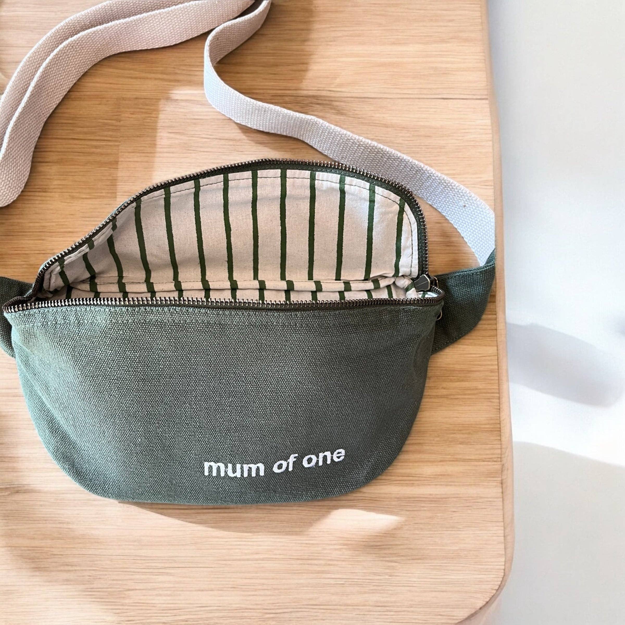 Family Impact Stories - Vente Sac ceinture – femme - BANANE “MUM OF ONE” OLIVE1