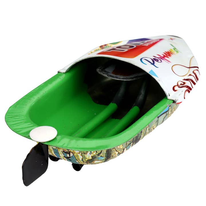 Tribal Trade GmbH - Wholesale Decorative Figurine - Tin Toy Mini Recycling Boat Candle Boat Pop Pop Tin3