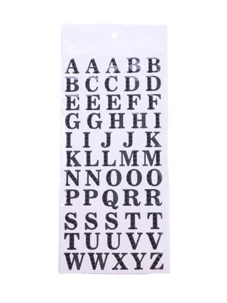 1"RHINESTONE LETTER STICKER PAGE - BLACK - MD031602 for wholesale by General Wholesale Inc