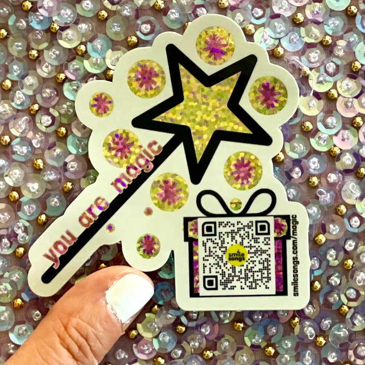 Smile Songs - Wholesale Sticker - You Are Magic Die Cut Glitter Sticker That Sings2