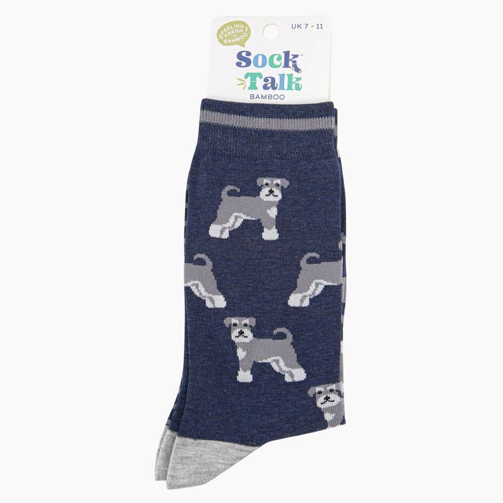 Sock Talk – wholesale Socks – Men's – Men's Bamboo Socks - Navy, Schnauzer3