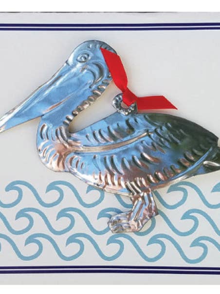 Pelican Keepsake Ornament on Greeting Card for wholesale by Alessaro Designs