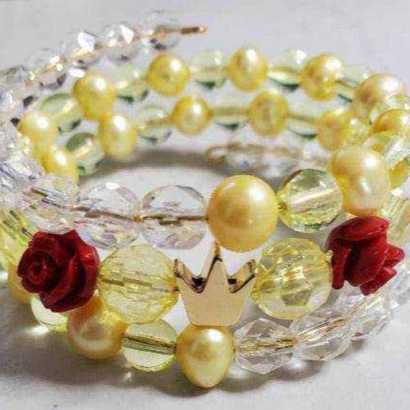 Thorneapple Designs - Wholesale Beaded Bracelet - Kids - Cuff Bracelet: Princess - Child3